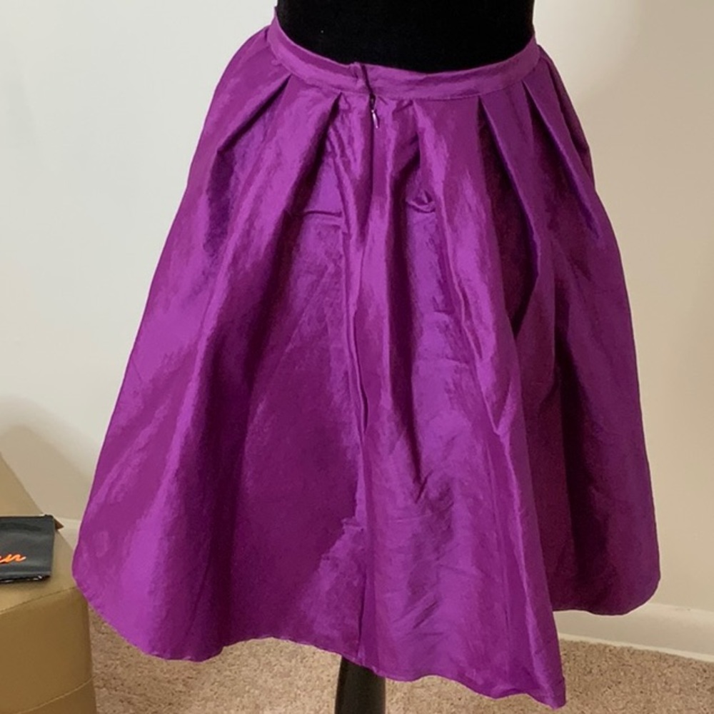 Purple Midi Skirt Taffeta Skirts High Waisted Flare A-Line Formal Wear Party Y2K - Picture 5 of 17
